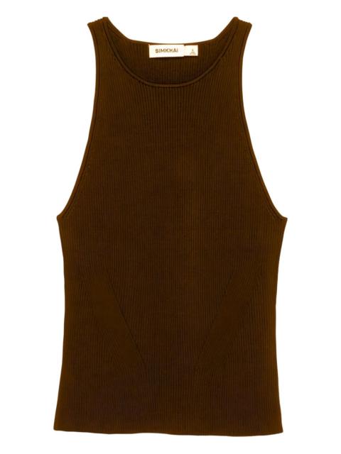 Reza ribbed racerback tank top