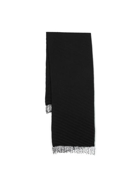 frayed-edge pleated scarf