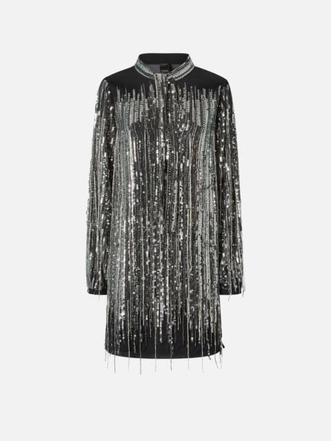 MINI DRESS WITH SEQUINS AND FRINGING