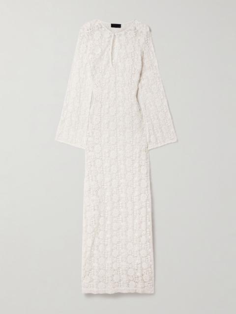Della crocheted cotton maxi dress Ivory