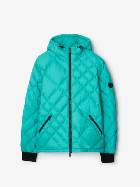 Check-stitch Nylon Doversgreen Puffer Jacket