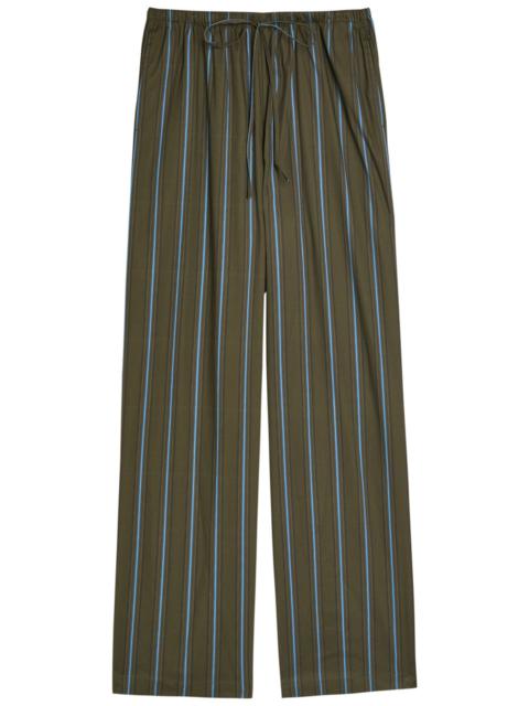 Staud Mateo Striped Stretch-cotton Poplin Trousers