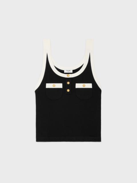 cropped tank top in cotton jersey