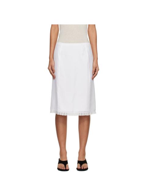 White H-Line Laced Midi Skirt