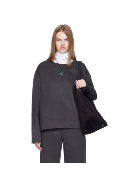 Gray Handmade Wool Cashmere Top