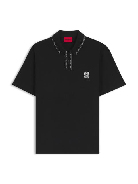 LOGO-ARTWORK POLO SHIRT WITH BLANKET STITCHING