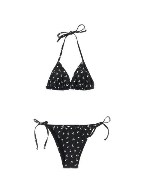 goose-print triangle bikini