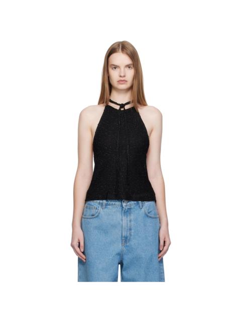 Black Imber Metallic Halter Top