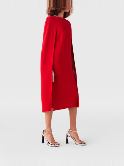 Round Neck Cape Midi Dress