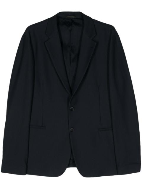 single-breasted piquÃ© blazer