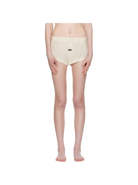 Beige Crinkled Tab Boxer Briefs