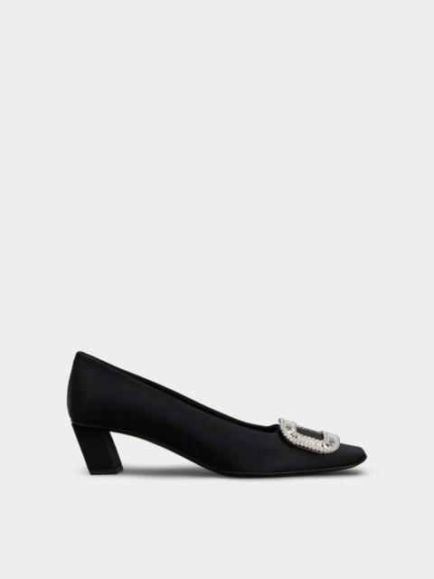 Belle Vivier Pilgrim Buckle Pumps in Satin
