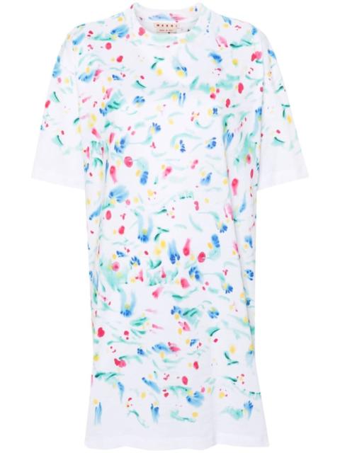 abstract-print cotton T-shirt dress