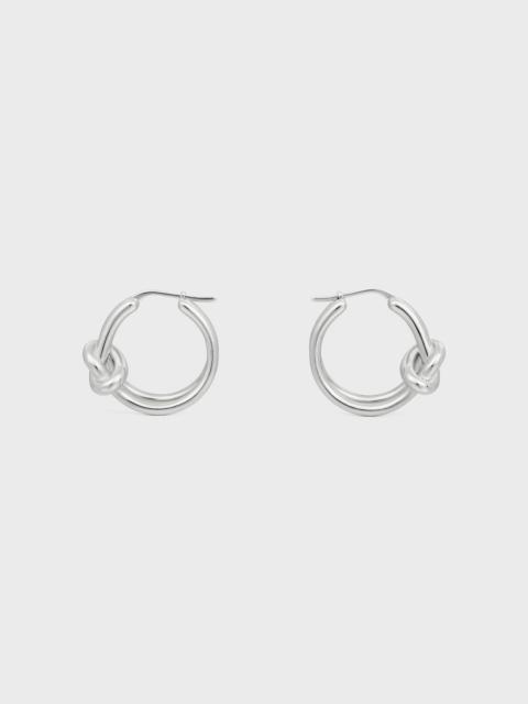 Knot Double Hoops in Brass with Rhodium Finish