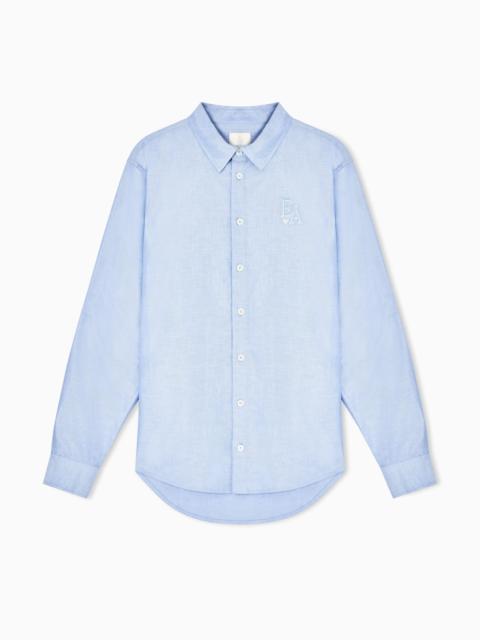 EAGLE CLUB COTTON OXFORD SHIRT WITH EMBROIDERY