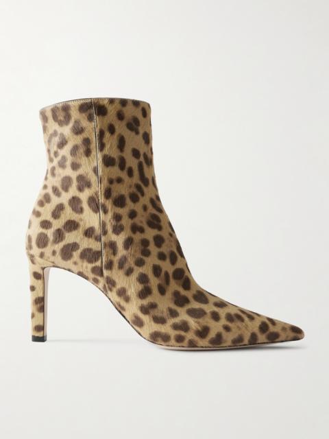 Frankie 85 Leopard-print Pony Hair Ankle Boots