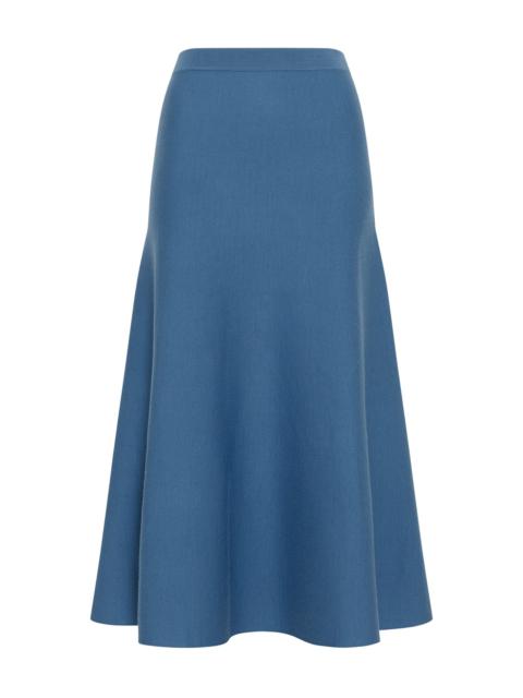 Freddie Knit Midi Skirt in Sky Merino Wool Cashmere