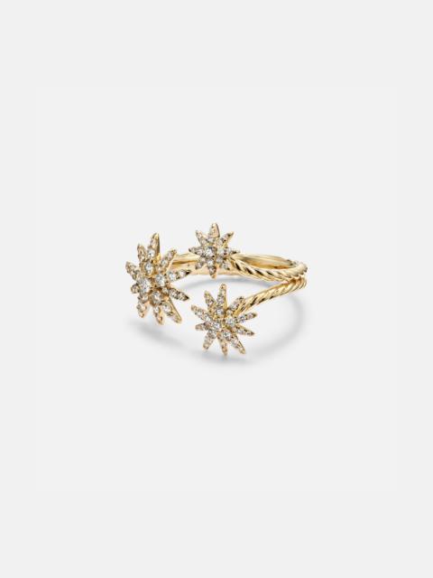 Starburst 18kt gold ring with diamonds
