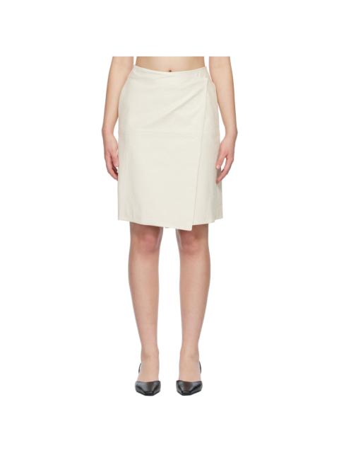 Off-White GORA Ostrich-Effect Wrap Leather Midi Skirt