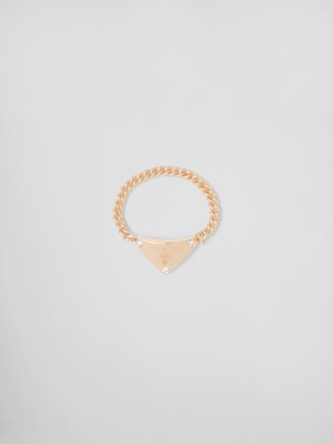 Eternal Gold chain ring in yellow gold with diamonds