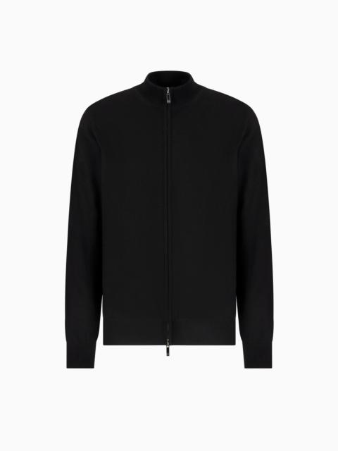 Zipped cardigan in cashmere