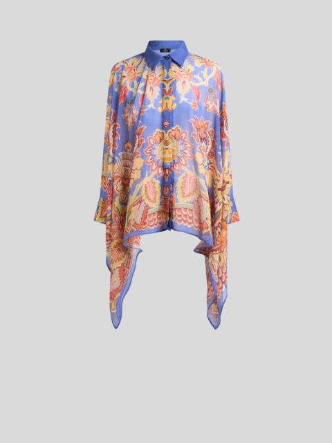 PONCHO SHIRT WITH PRINT