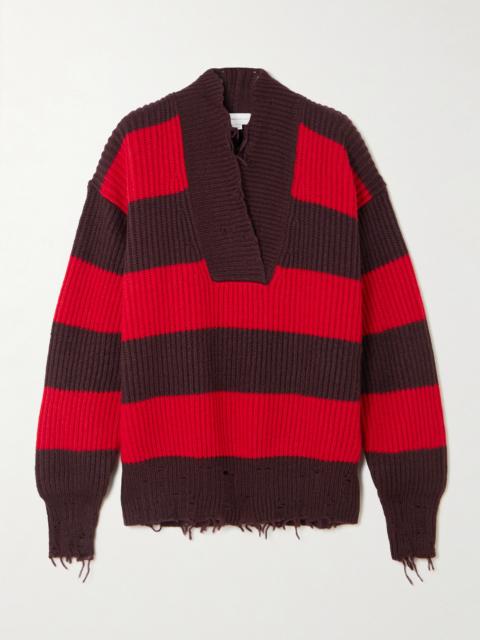 Oversized Striped Wool-blend Sweater