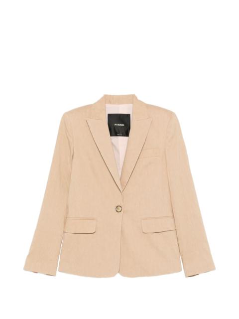button flax blazer