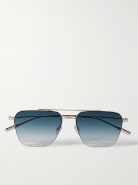 Armstrong Aviator-style Silver-tone Titanium Sunglasses
