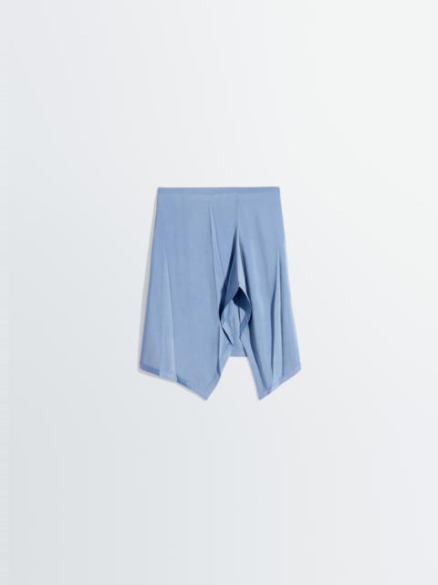 CREASED FOULARD SKIRT IN POLY VISCOSE TWILL