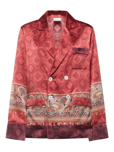 paisley-print double-breasted jacket