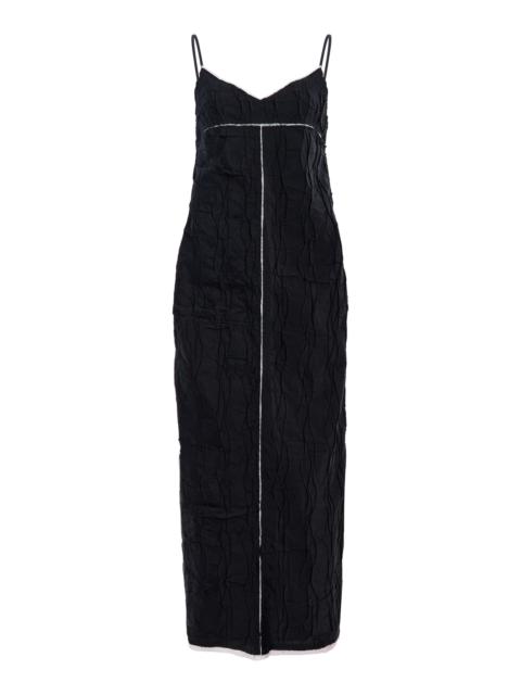 Leah Cotton-Blend Midi Dress black