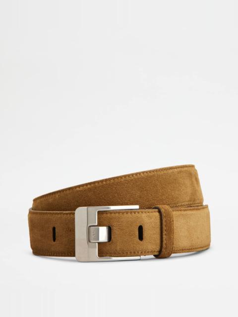 BELT IN SUEDE - BROWN
