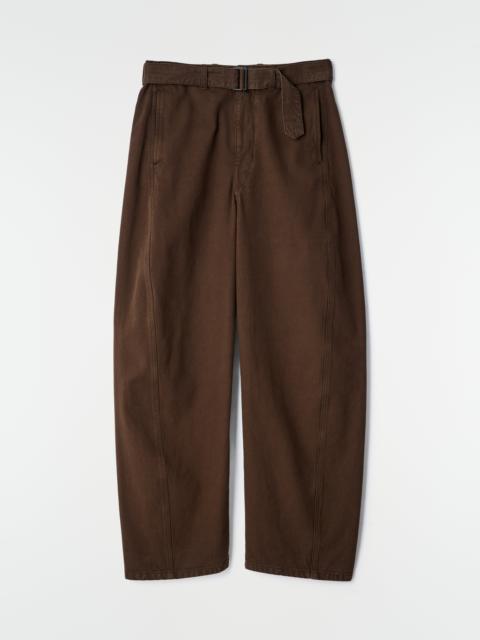 TWISTED BELTED PANTS IN DYED HEAVY BROKEN TWILL