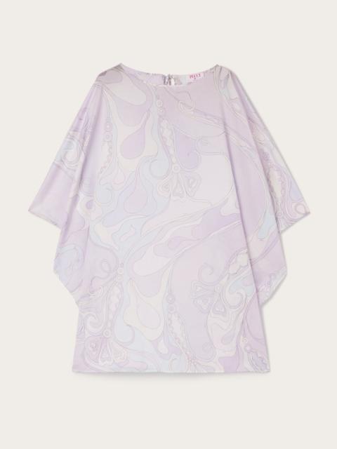 ORCHIDEE PRINT SHORT COTTON KAFTAN
