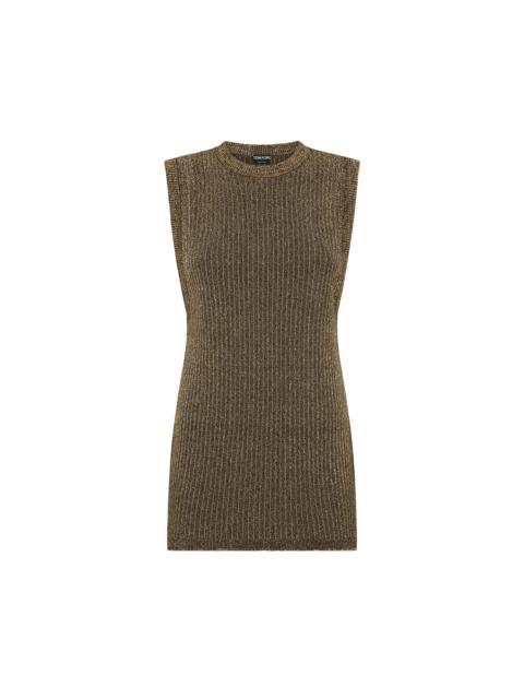 SLEEVELESS CREWNECK KNIT WITH SIDE SLITS
