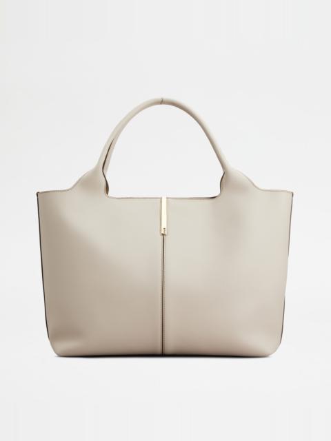 SHOPPING BAG IN LEATHER MEDIUM-SMALL - WHITE