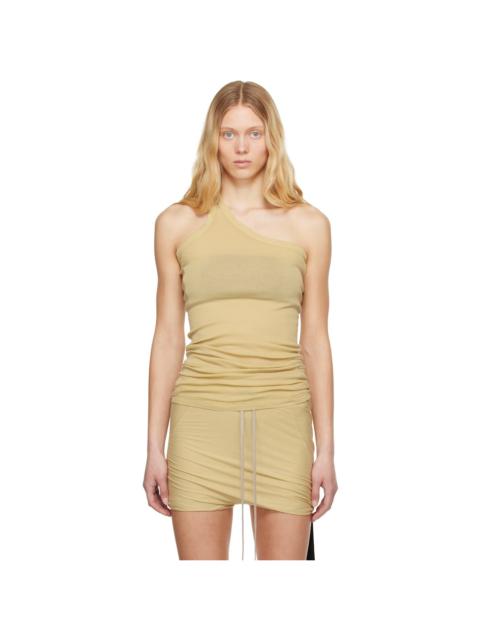 Beige Hollywood One Shoulder Tank Top