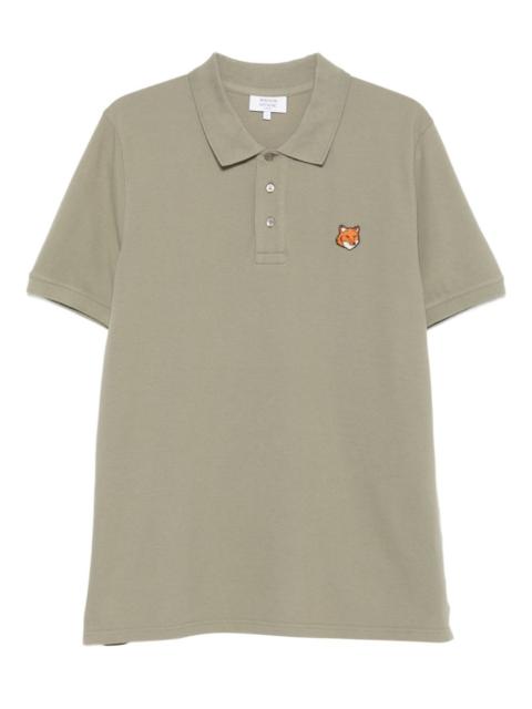 fox-head embroidered polo shirt