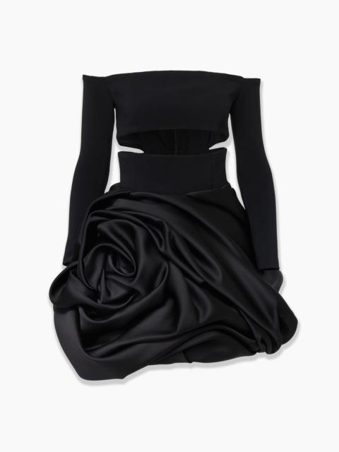 Off-Shoulder Satin Mini Dress