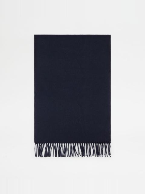 SCARF IN CASHMERE DRAP - LARGE SIZE - BLUE