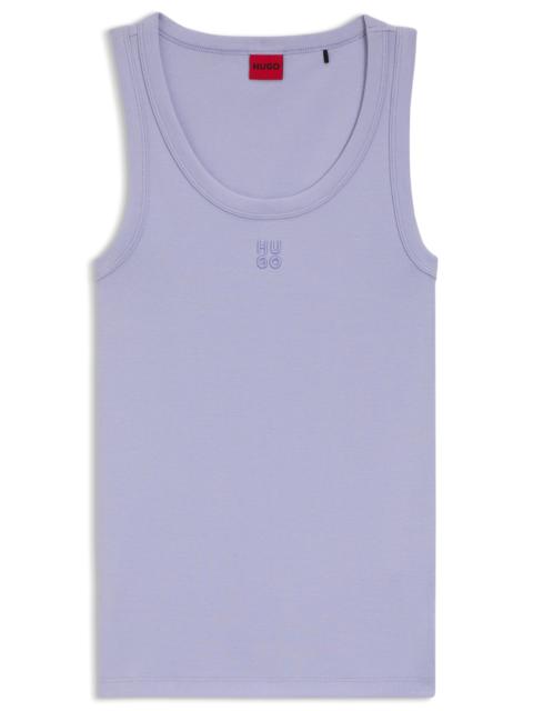 COTTON-BLEND TANK TOP WITH STACKED-LOGO EMBROIDERY