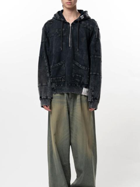 Bleached Repair Half Zip Hoodie