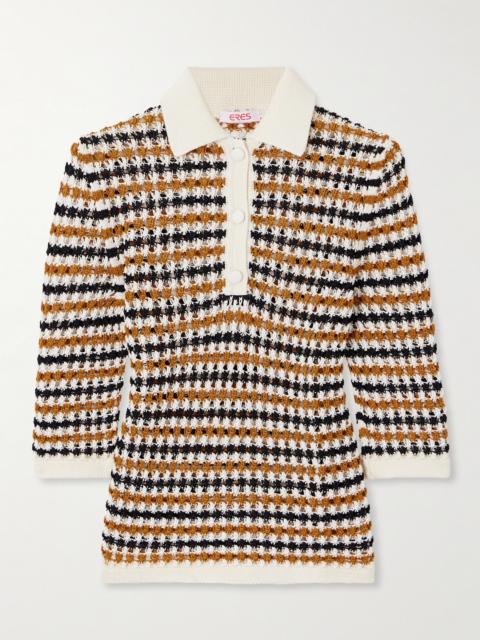 Comeback Open-knit Cotton-blend Polo Top