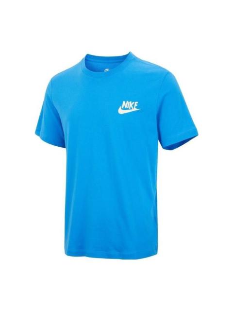 Nike Front Logo Short Sleeves Tee 'Inhale Exhale Blue white' DR7810-435