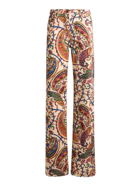 Stretch Mid-Rise Bootcut Jeans print