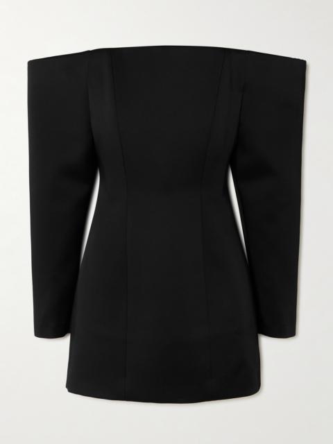 Off-the Shoulder Stretch-satin Mini Dress