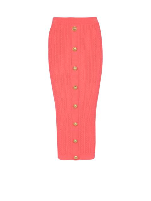 Cable-knit midi skirt