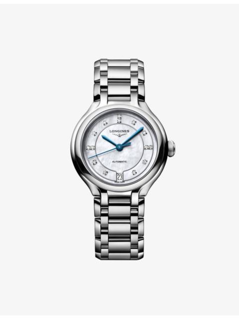 PrimaLuna Stainless-Steel And 0.060ct Diamond Automatic Watch 34mm