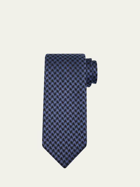 Men's Houndstooth Jacquard Silk Tie